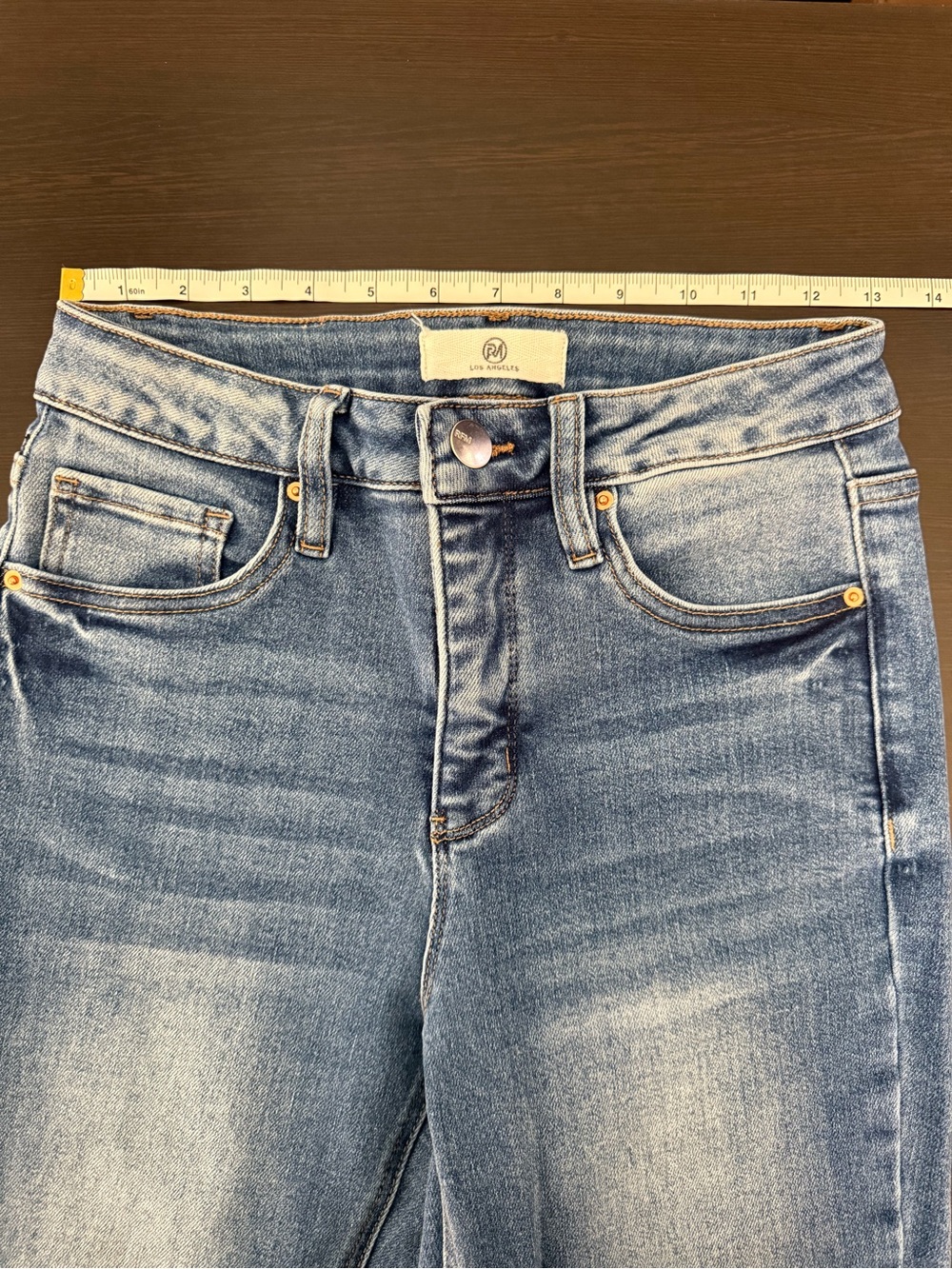 RFM Denim Los Angeles High Rise Flare Jeans Size 3 Blue High Stretch